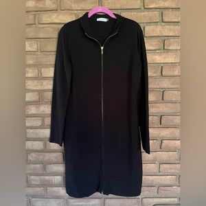 Calvin Klein Black Sweater Dress with Gold Zipper - Women’s Medium